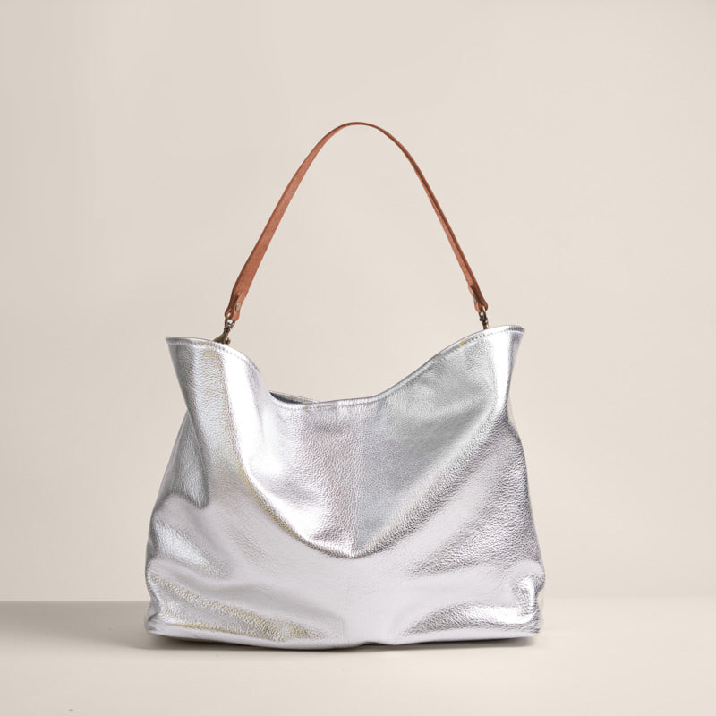 Parker Medium Metallic Leather Shoulder Bag