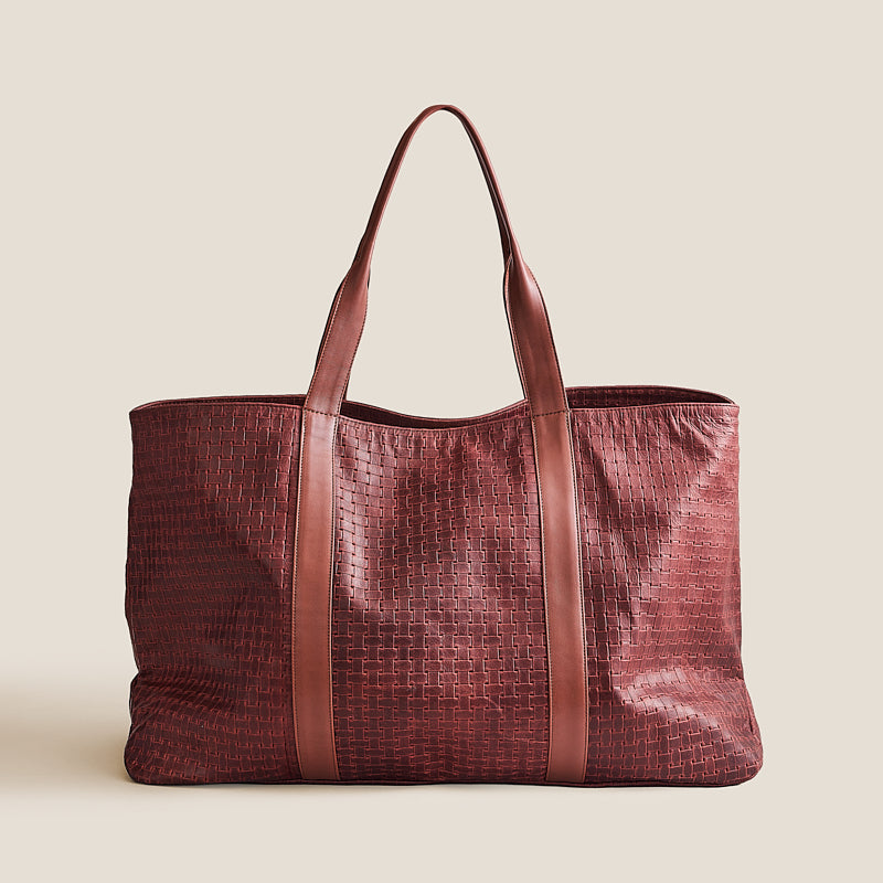 GIANT Tote - Leather Cognac Basketweave – Parker Thatch