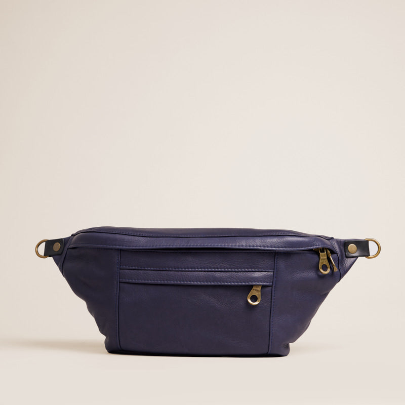 Cross Your Heart Sling -  Leather Navy