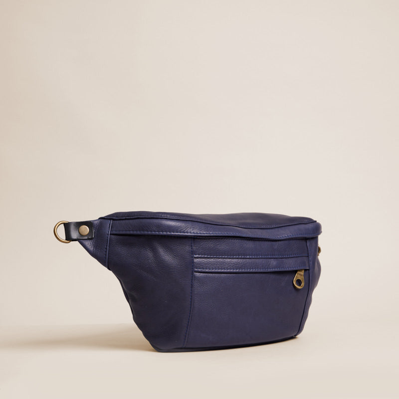 Cross Your Heart Sling -  Leather Navy