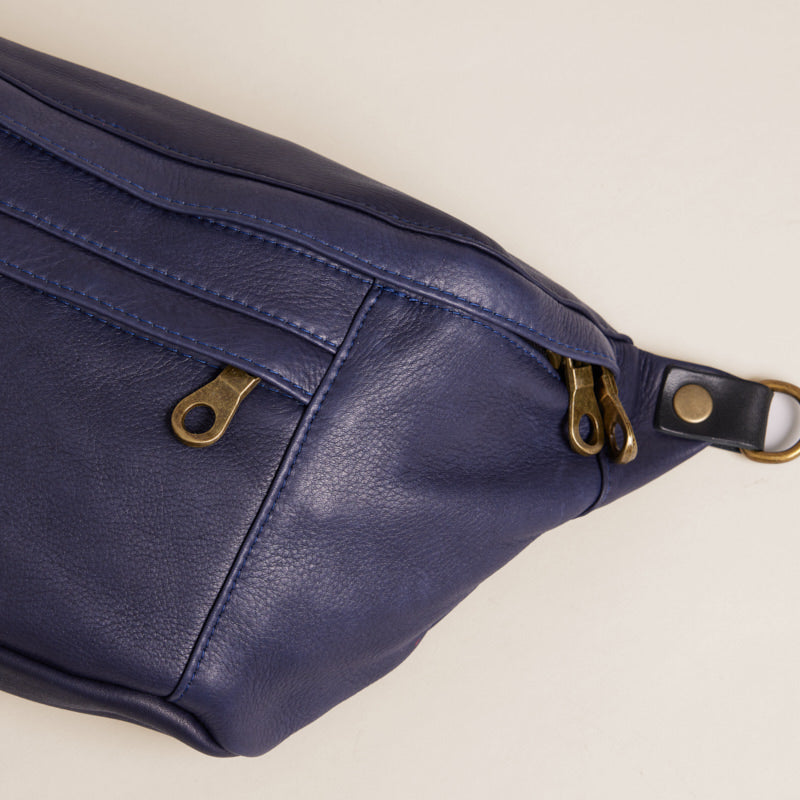 Cross Your Heart Sling -  Leather Navy