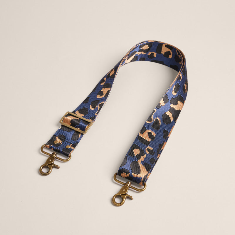 Adjustable Crossbody Strap - Leopard Navy