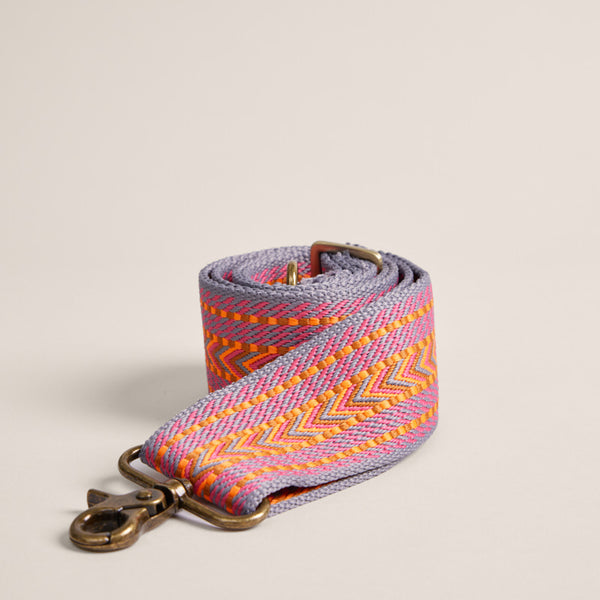 Adjustable Crossbody Strap - Greek Cay Orange, Grey & Pink