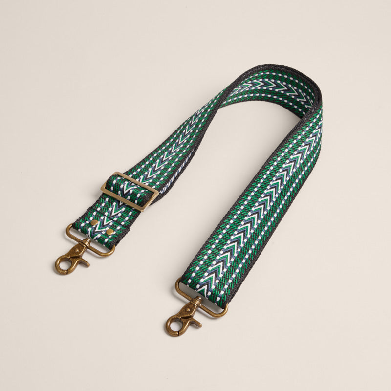 Adjustable Crossbody Strap - Greek Cay Forest Green, Black & White