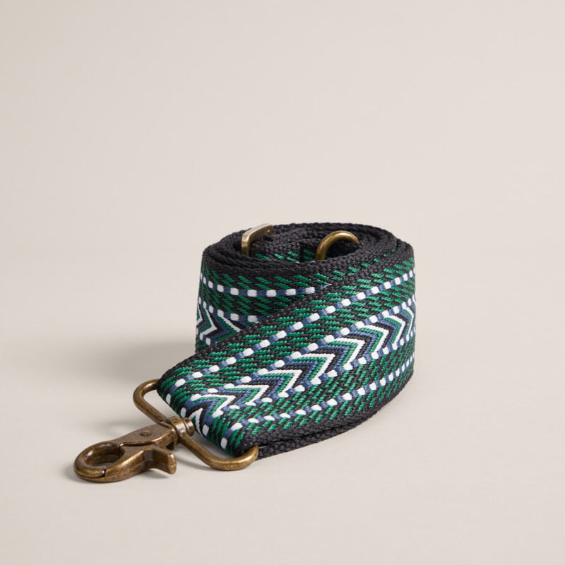 Adjustable Crossbody Strap - Greek Cay Forest Green, Black & White