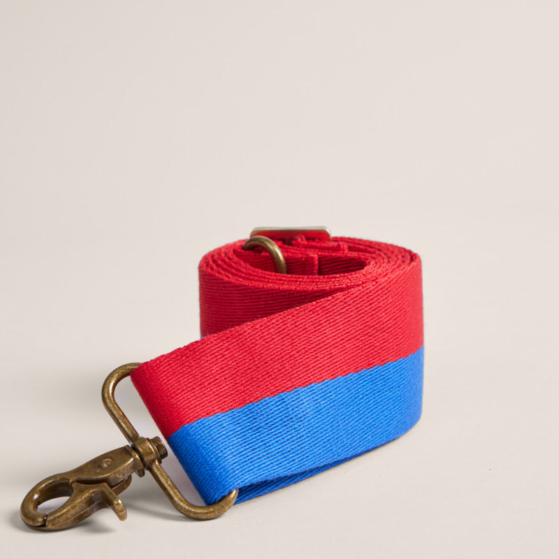 Adjustable Crossbody Strap - French Blue & Red Stripe