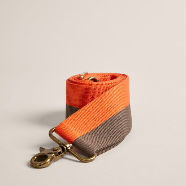 Adjustable Crossbody Strap - Olive & Orange Stripe
