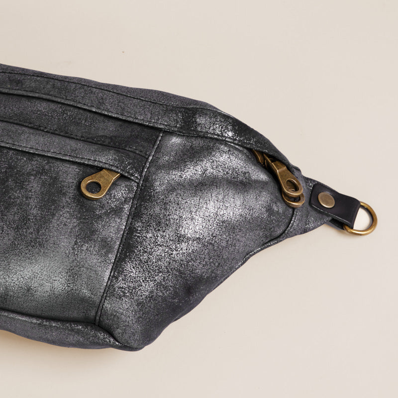 Cross Your Heart Sling -  Leather Distressed Silver