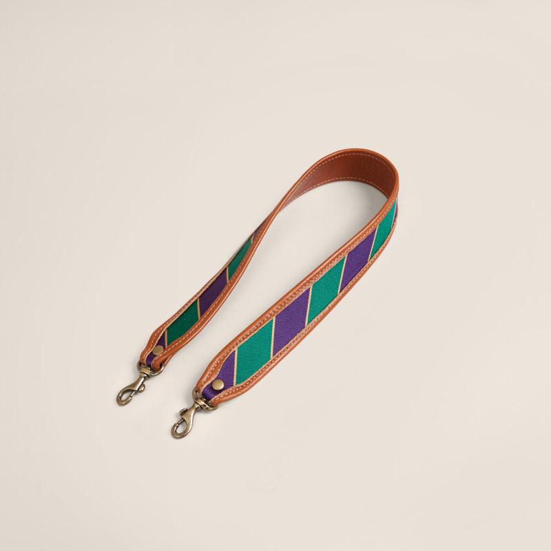Jackie Shoulder Strap - Purple & Green Vintage Mens Tie