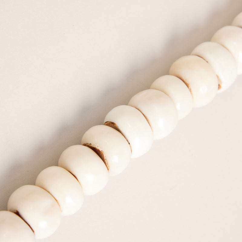 Big Beaded Bone Necklace - Eggshell