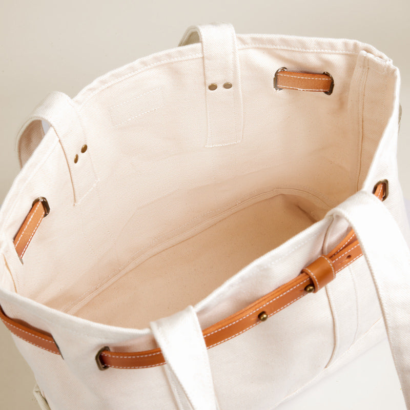 Alexa - Belted Tote - Natural Canvas