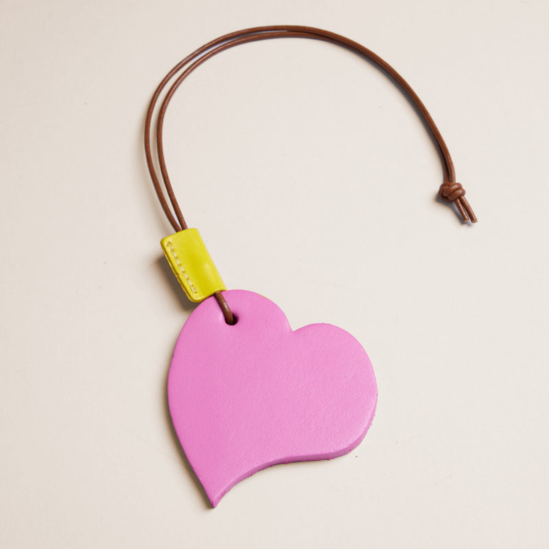 PT Heart Bag Tag - Leather Pink