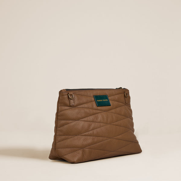 Bella Clutch - Leather Luggage Quilted