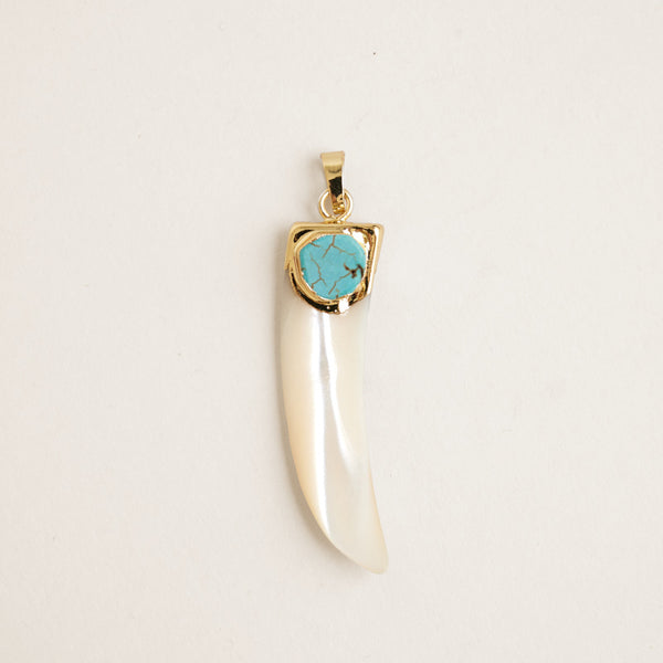 Elegant Horn with Turquoise Charm