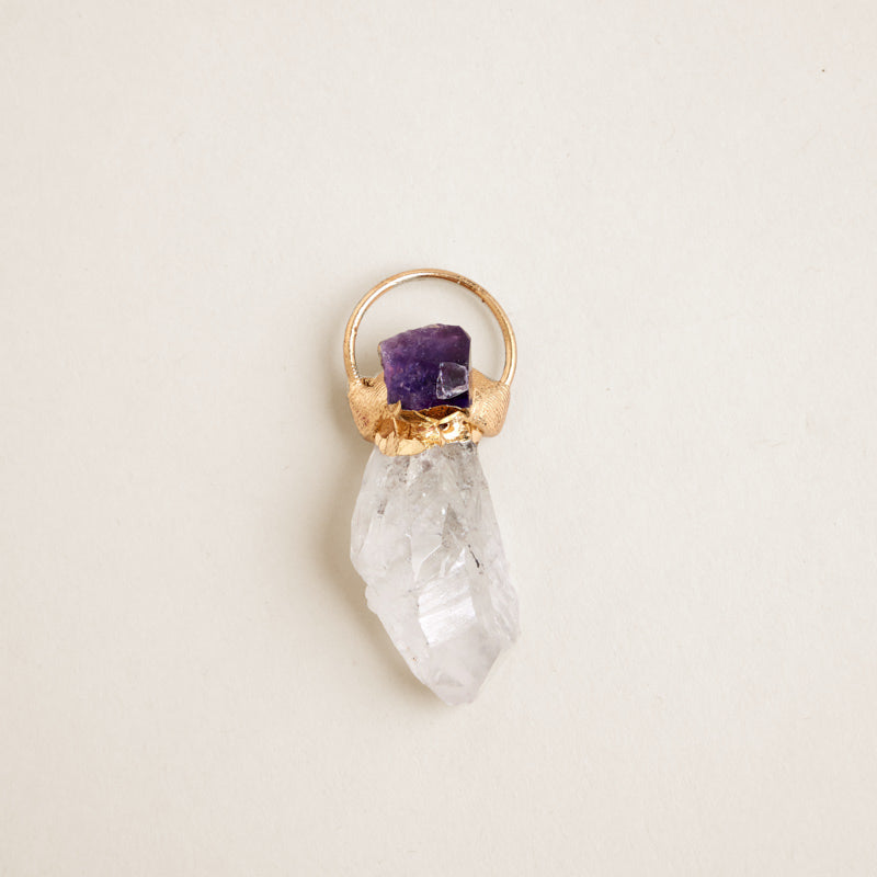 Crystal Charm with Amethyst-Aids in Clarity, Manifestation and Relaxation