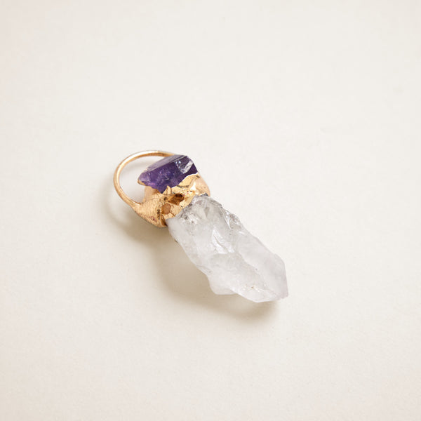 Crystal Charm with Amethyst-Aids in Clarity, Manifestation and Relaxation