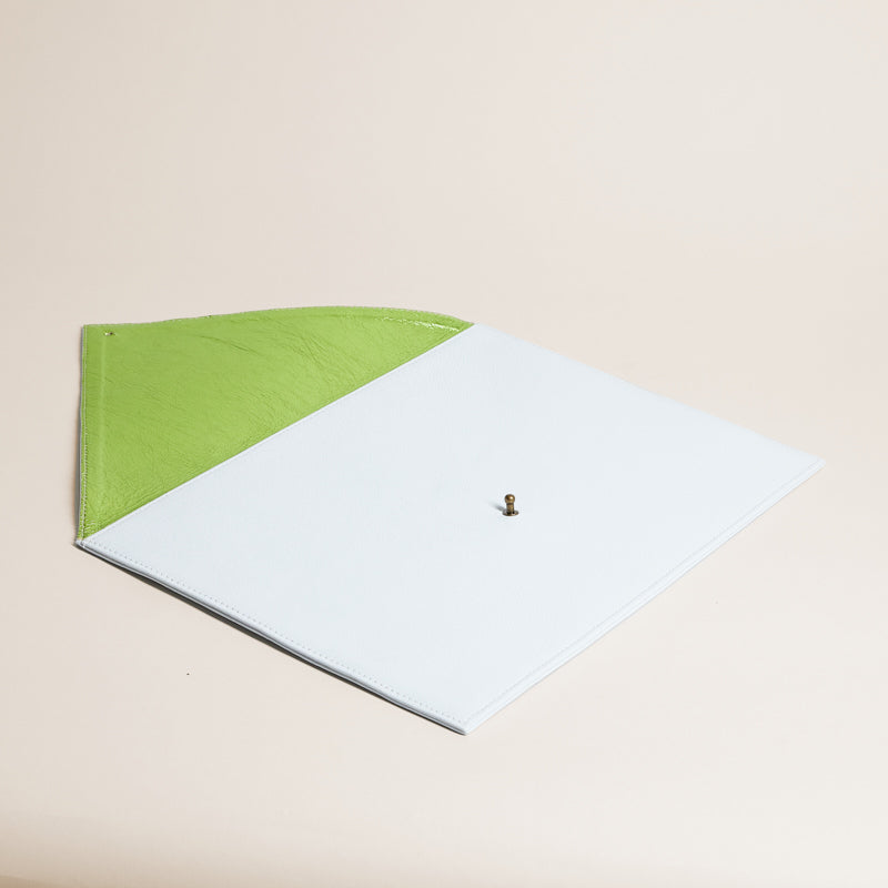 Large Envelope Pouch - Metallic White with Lime – Parker Thatch