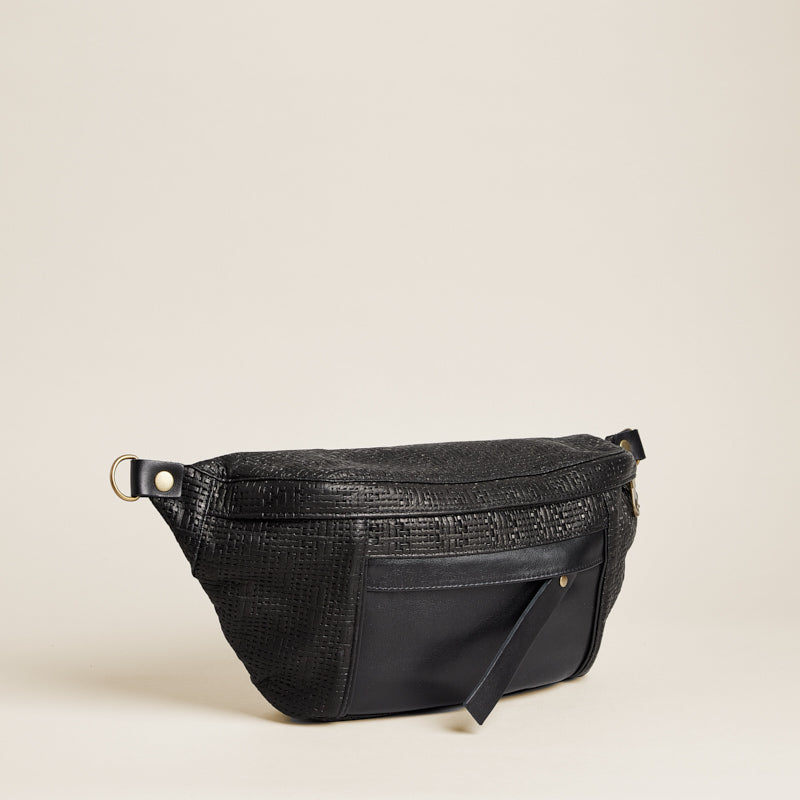 Cross Your Heart Sling - Leather Black Basketweave – Parker Thatch