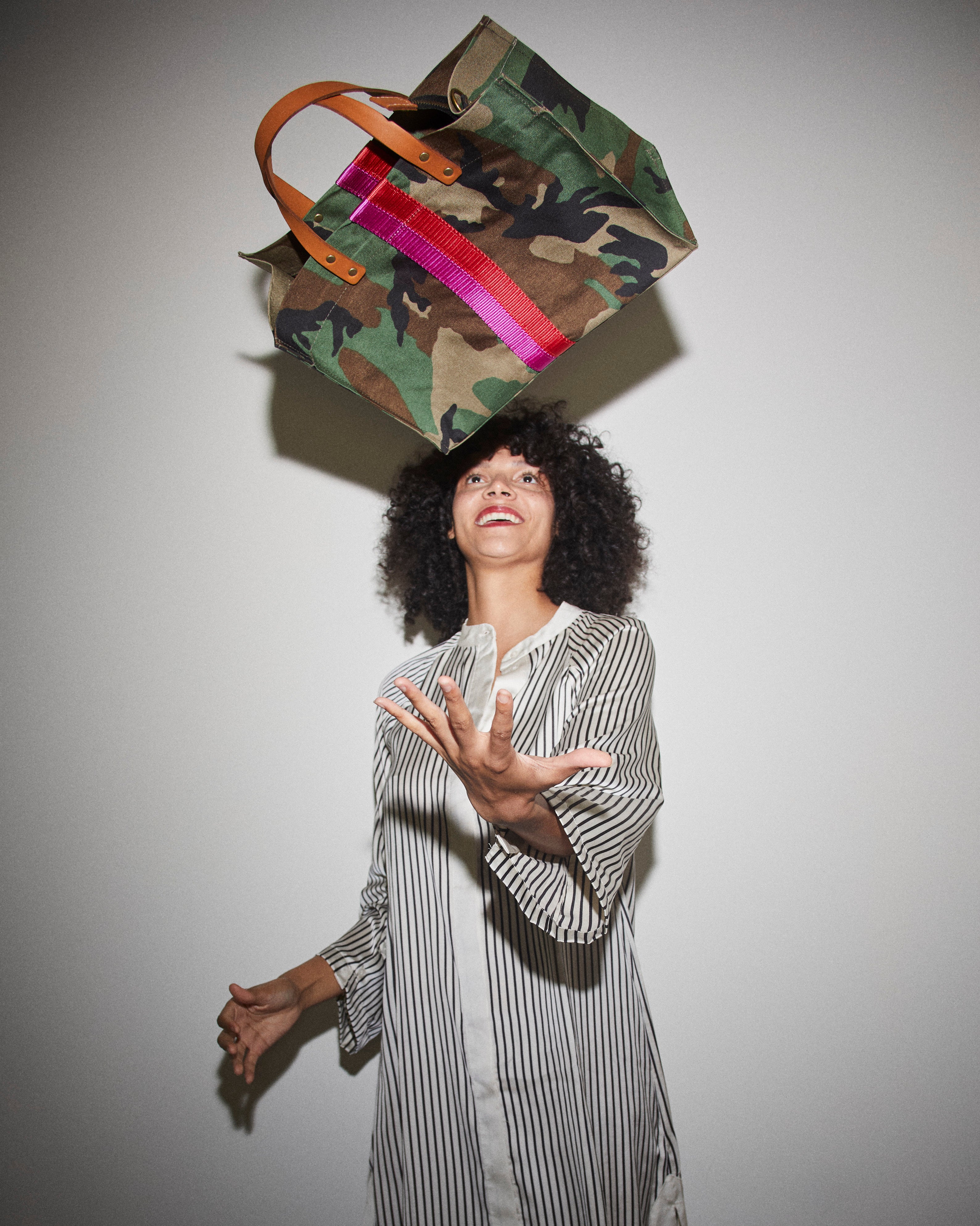 XL Mimi - Nylon Camo with Pink & Red Stripe – Parker Thatch