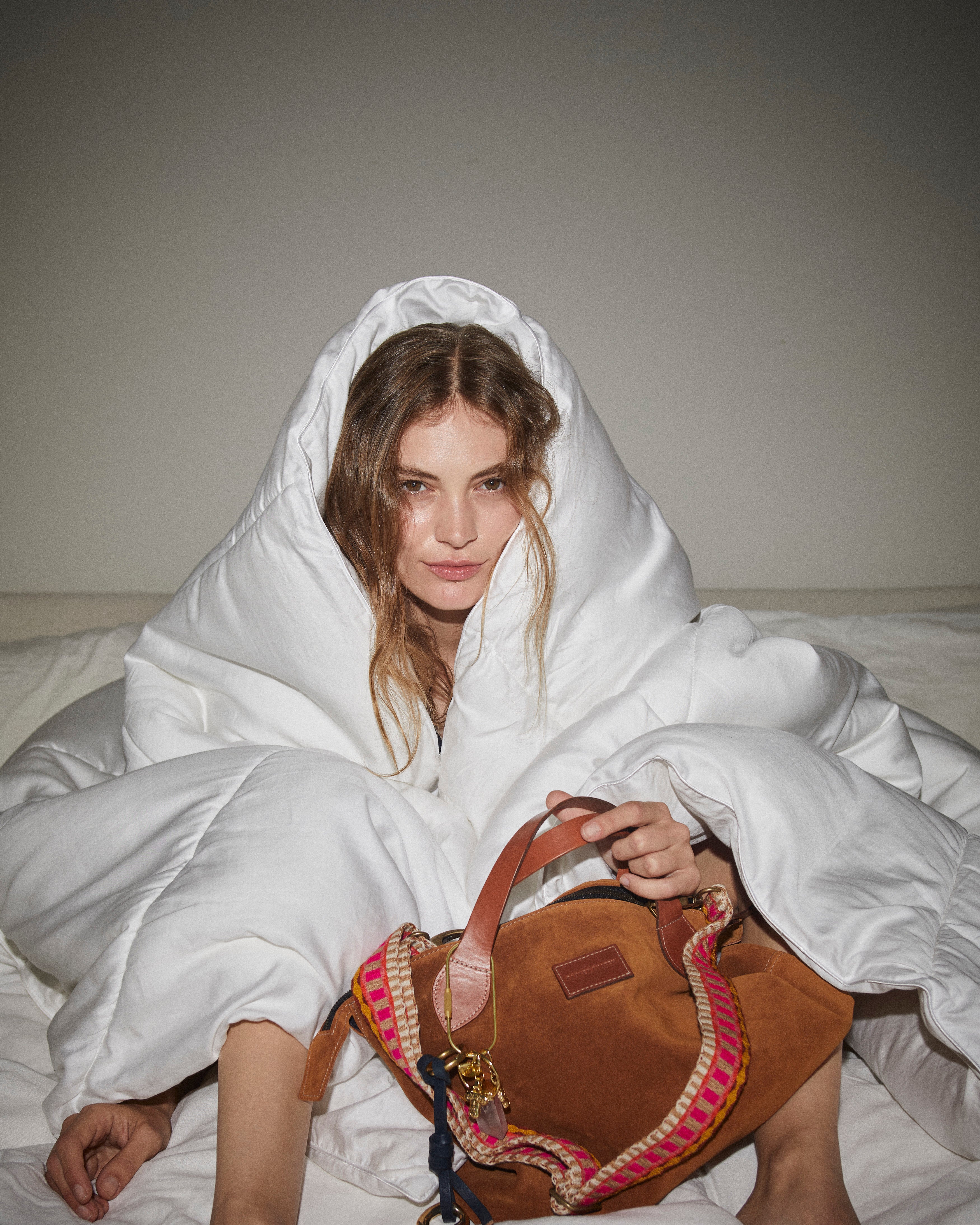 Adjustable Hand-Woven Crossbody Strap - Pink & Tan Pattern