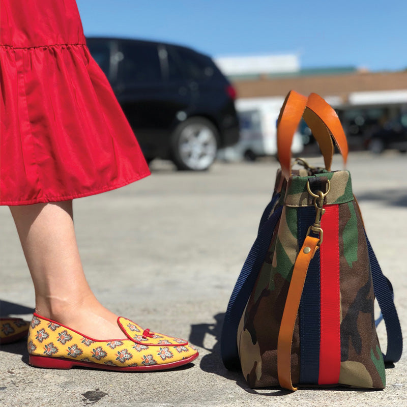 Lil Easy - Nylon Camo with Navy and Red Side Stripe