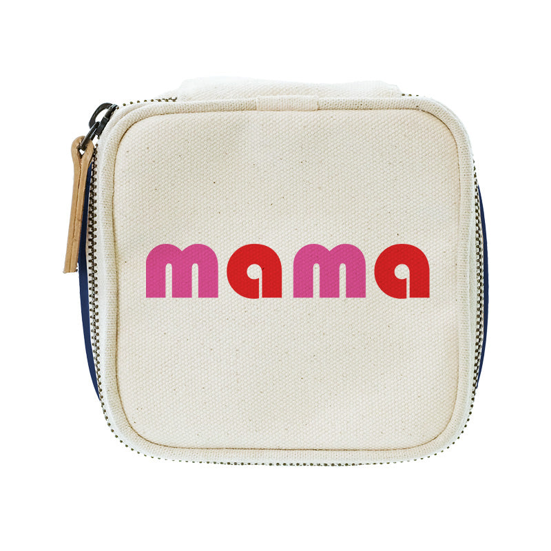 Travel Jewelry Box - Natural - Mama Pink and Red