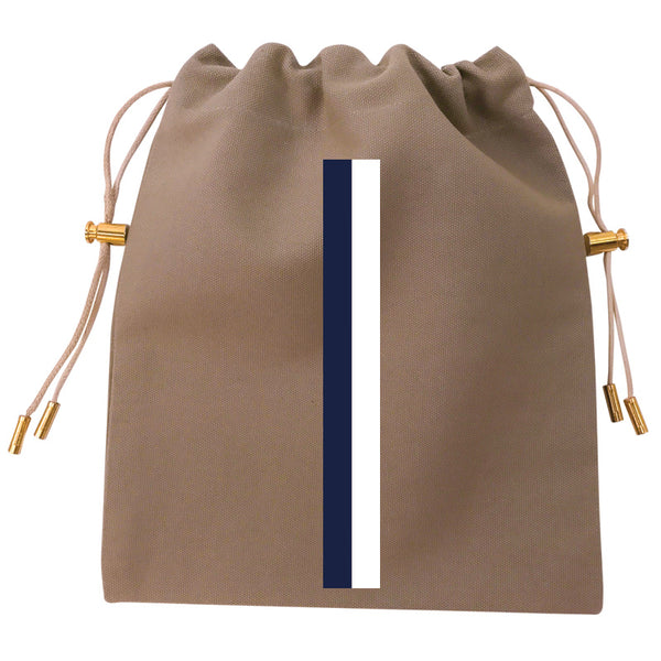 Cables and Chargers Pouch - Khaki - Navy and White Stripe