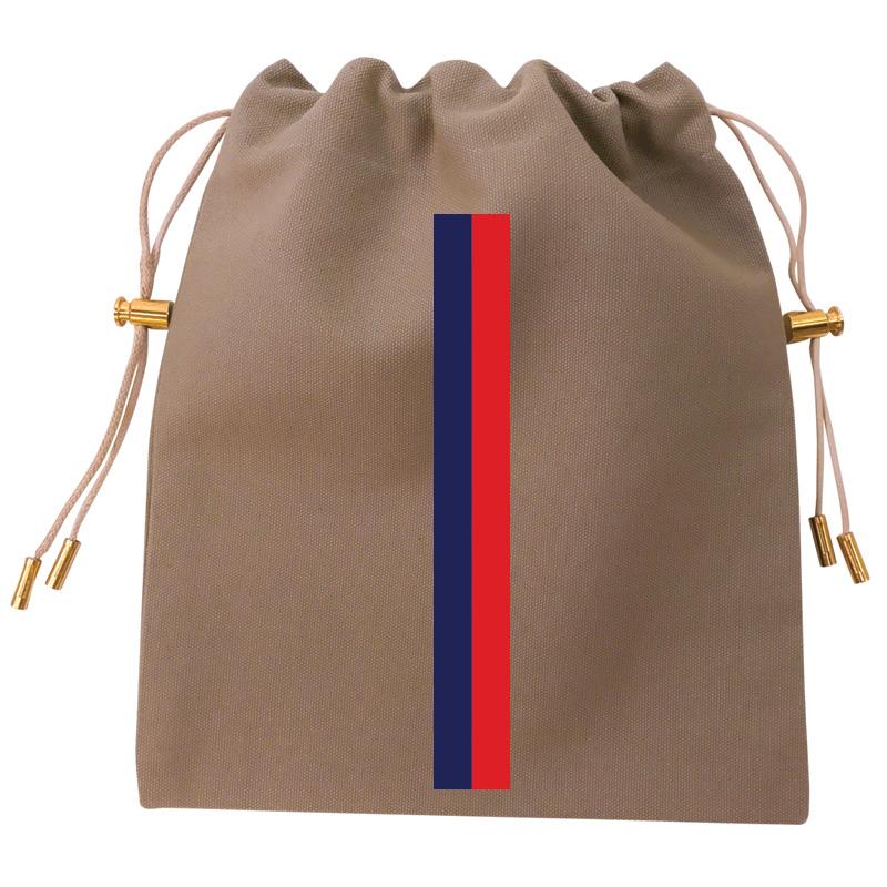 Cables and Chargers Pouch - Khaki - Navy and Red Stripe