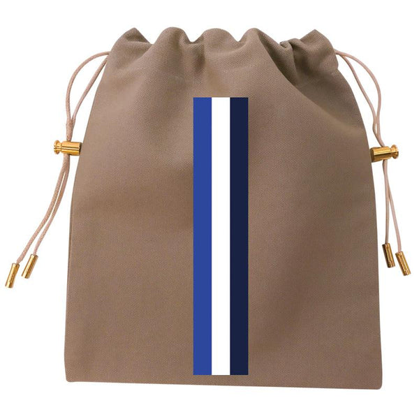 Cables and Chargers Pouch - Khaki - Surfer Stripe Blue
