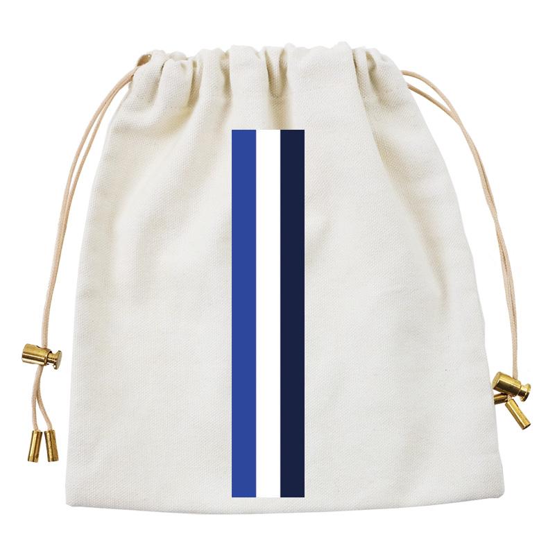 Cables and Chargers Pouch - Natural - Surfer Stripe Blue